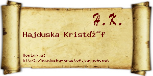 Hajduska Kristóf névjegykártya